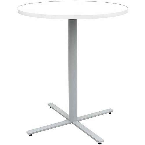 Safco Jurni Bistro Table with Round Top Round Top - Textured, Powder Coated Base - Modern Style - 36" Table Top Diameter - 42" Height - Cafeteria - Assembly Required - Designer White - Laminate Top Material - 1 Each (JN36RDX42DWT)