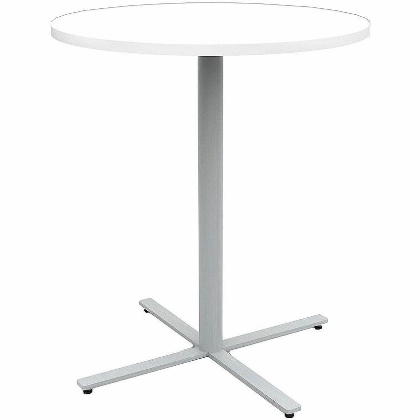Safco Jurni Bistro Table with Round Top Round Top - Textured, Powder Coated Base - Modern Style - 36" Table Top Diameter - 42" Height - Cafeteria - Assembly Required - Designer White - Laminate Top Material - 1 Each (JN36RDX42DWT)