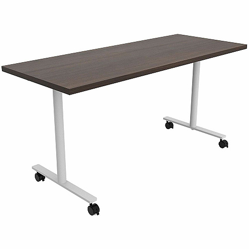 Safco Jurni Multi-Purp. Table w/T-Leg & Casters Textured T-shaped, Powder Coated Base - 60" Table Top Width x 24" Table Top Depth x 1.10" Table Top Thickness - 29" Height - Multipurpose - Assembly Required - Columbian Walnut - Laminate Top  (JN6024FXCCWN)