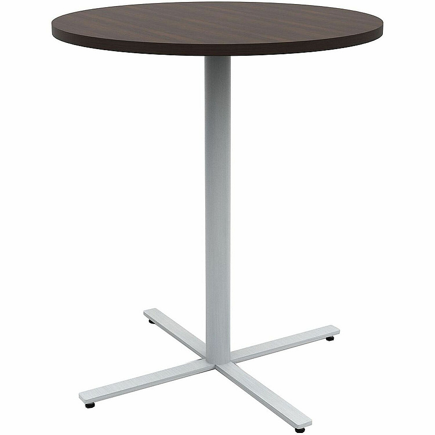 Safco Jurni Bistro Table with Round Top Round Top - Textured, Powder Coated Base - Modern Style - 36" Table Top Diameter - 42" Height - Cafeteria - Assembly Required - Columbian Walnut - Laminate Top Material - 1 Each (JN36RDX42CWN)