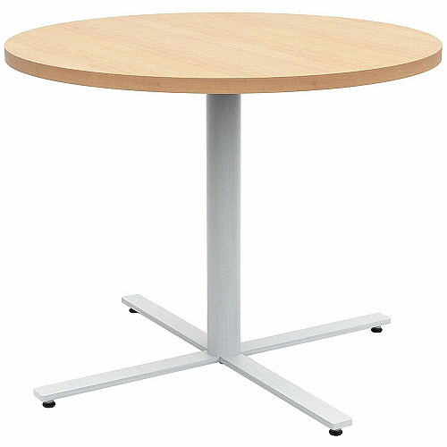 Safco Jurni Cafe Table with Round Top Round Top - Textured, Powder Coated Base - 36" Table Top Diameter - 29" Height - Cafeteria, Breakroom - Assembly Required - Fusion Maple - Laminate Top Material - 1 Each (JN36RDX29FMP)