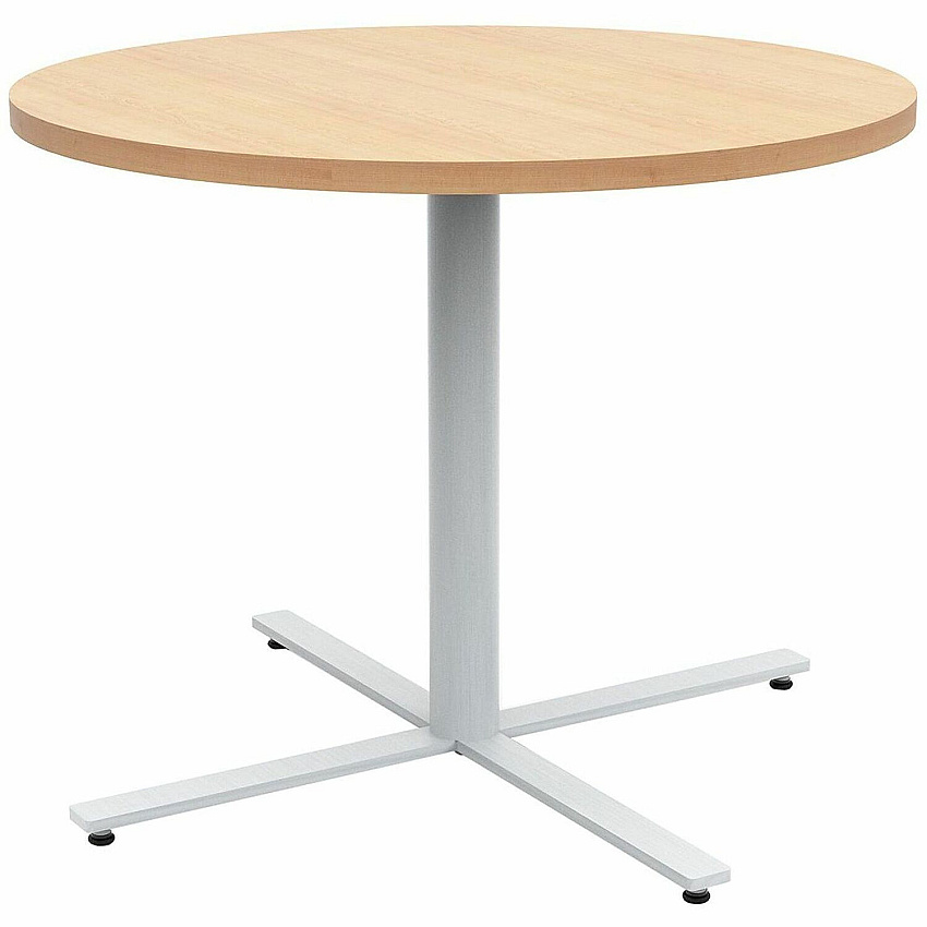 Safco Jurni Cafe Table with Round Top Round Top - Textured, Powder Coated Base - 36" Table Top Diameter - 29" Height - Cafeteria, Breakroom - Assembly Required - Fusion Maple - Laminate Top Material - 1 Each (JN36RDX29FMP)
