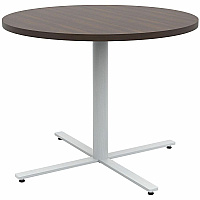 Safco Jurni Cafe Table with Round Top Round Top - Textured, Powder Coated Base - 36" Table Top Diameter - 29" Height - Cafeteria, Breakroom - Assembly Required - Columbian Walnut - Laminate Top Material - 1 Each (JN36RDX29CWN)