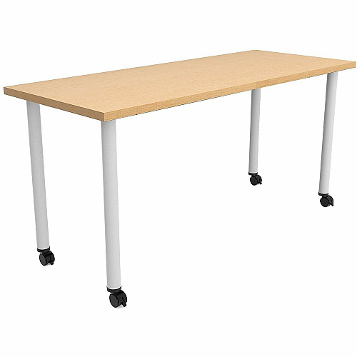 Safco Jurni Multi-Purp. Table w/Post Leg & Casters Powder Coated Post Leg Base - 60" Table Top Width x 24" Table Top Depth x 1.10" Table Top Thickness - 29" Height - Multipurpose - Assembly Required - Fusion Maple - Laminate Top Material -  (JN6024FTCFMP)