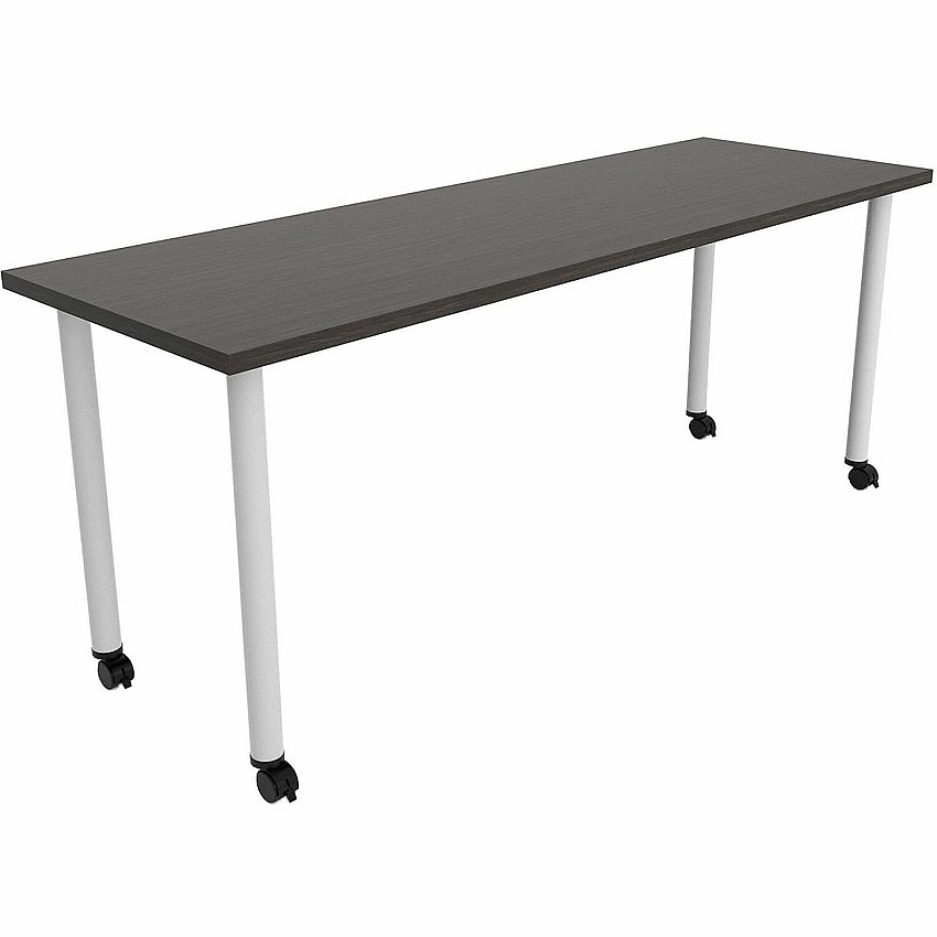 Safco Jurni Multi-Purpose Table with Post Leg & Casters Laminated Top - Powder Coated Post Leg Base - 72" Table Top Width x 24" Table Top Depth x 1.10" Table Top Thickness - 29" Height - Multipurpose - Assembly Required - Asian Night - Lami (JN7224FTCANT)