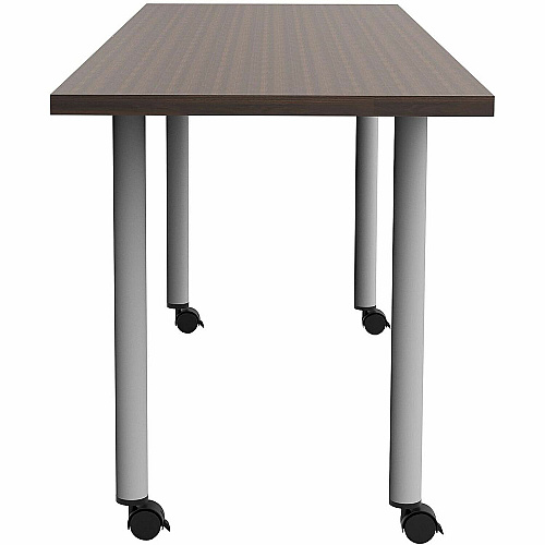 Safco Jurni Multi-Purpose Table with Post Leg & Casters Laminated Top - Powder Coated Post Leg Base - 72" Table Top Width x 24" Table Top Depth x 1.10" Table Top Thickness - 29" Height - Multipurpose - Assembly Required - Columbian Walnut - (JN7224FTCCWN)