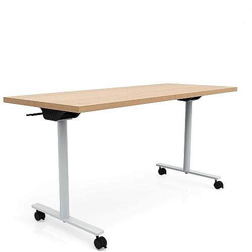 Safco Jurni Flip Table with Casters Laminated Top - Powder Coated T-shaped Base - 72" Table Top Width x 24" Table Top Depth x 1.10" Table Top Thickness - 29" Height - Classroom, Training Room - Assembly Required - Fusion Maple - Laminate Top (JN7224FPFMP)