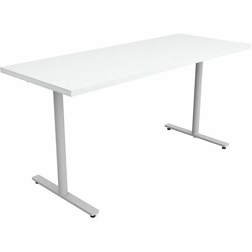 Safco Jurni Multi-Purpose Table with T-Leg & Glides Laminated Top - Textured T-shaped, Powder Coated Base - 72" Table Top Width x 24" Table Top Depth x 1.10" Table Top Thickness - 29" Height - Multipurpose - Assembly Required - Designer Whi (JN6024FXGDWT)
