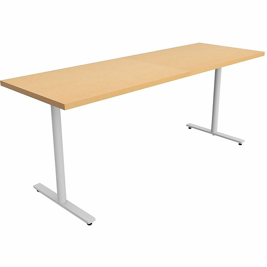 Safco Jurni Multi-Purpose Table with T-Leg & Glides Laminated Top - Powder Coated T-shaped, Textured Base - 72" Table Top Width x 24" Table Top Depth x 1.10" Table Top Thickness - 29" Height - Multipurpose - Assembly Required - Fusion Maple (JN7224FXGFMP)