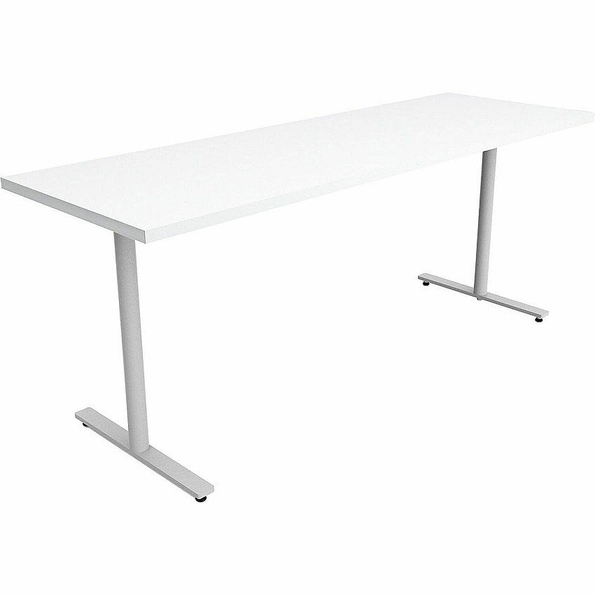 Safco Jurni Multi-Purpose Table with T-Leg & Glides Laminated Top - Powder Coated T-shaped, Textured Base - 72" Table Top Width x 24" Table Top Depth x 1.10" Table Top Thickness - 29" Height - Multipurpose - Assembly Required - Designer Whi (JN7224FXGDWT)