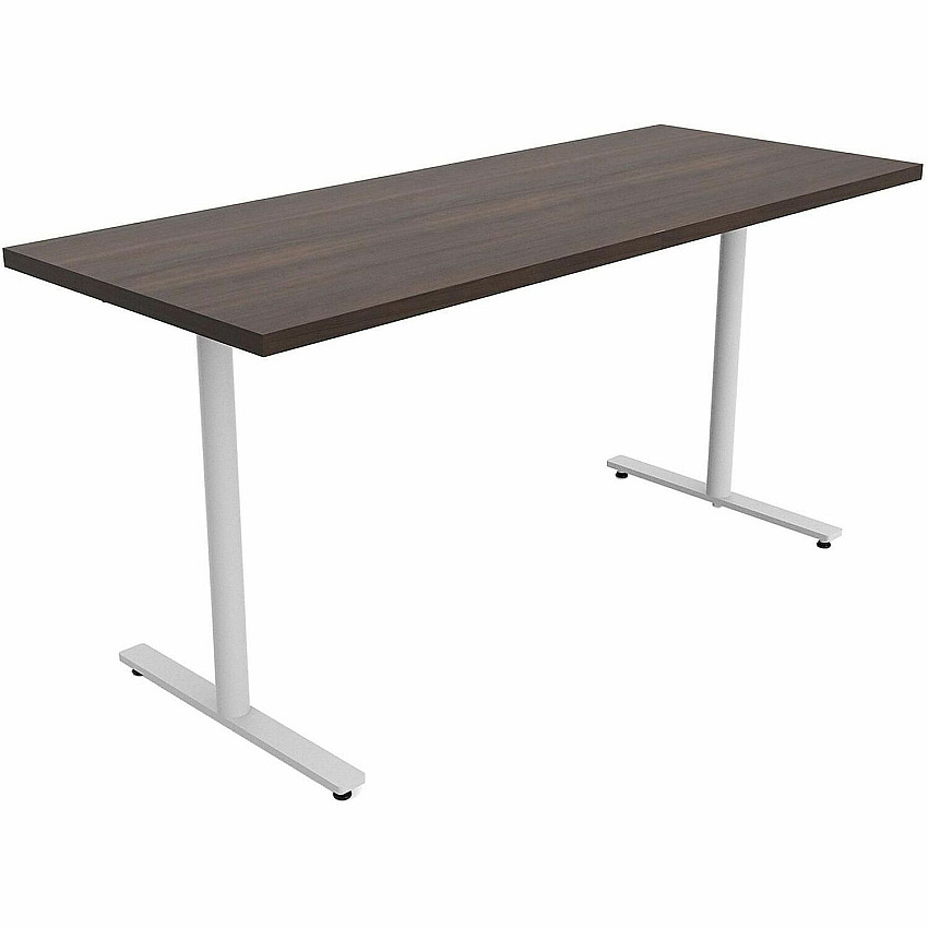 Safco Jurni Multi-Purp. Table w/T-Leg & Glides Textured T-shaped, Powder Coated Base - Modern Style x 60" Table Top Width x 24" Table Top Depth x 1.10" Table Top Thickness - 29" Height - Multipurpose - Assembly Required - Columbian Walnut - (JN6024FXGCWN)