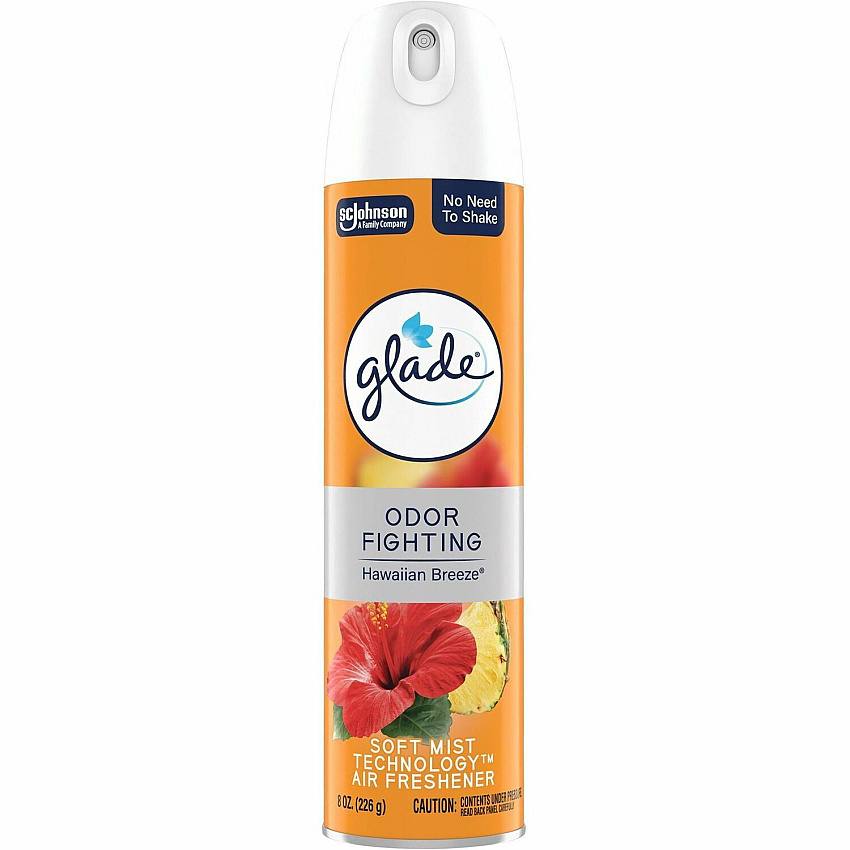 Glade Air Freshener Spray Spray - 8 fl oz (0.3 quart) - Hawaiian Breeze, Fresh Linen - 6 / Carton (377347CT)