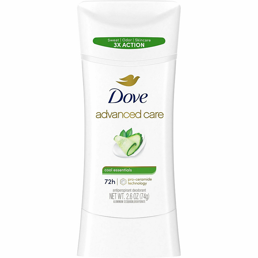Dove Advanced Care Cool Essentials Antiperspirant Deodorant Stick Stick - 2.60 oz - 3 Day - Long Lasting - 1 Each (35297)