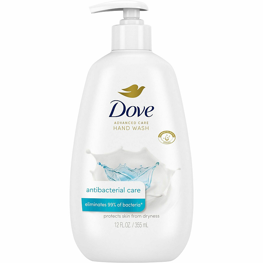 Dove Adv.-Care Antibacterial Hand Wash Kill Germs, Bacteria Remover - Hand - Moisturizing - Antibacterial - White - 4 / Carton (104056CT)