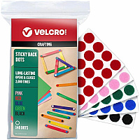 VELCRO&reg; Sticky Back Hook&Loop Fasteners Multicolor - Nylon - For Crafting, Wall, Glass, Plastic, Smooth Surface, Home, School, Office, Project, Indoor - 140 / Pack (40063)