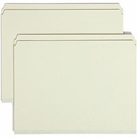 Smead Straight Tab Cut Letter Recycled Top Tab File Folder 8 1/2" x 11" - 1" Expansion - 25 pt. - Pressboard - Gray, Green - Heavy Duty, Wear Resistant, Tear Resistant - 100% Recycled - 25 / Box (13200)