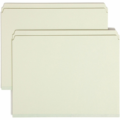 Smead Straight Tab Cut Letter Recycled Top Tab File Folder 8 1/2" x 11" - 1" Expansion - 25 pt. - Pressboard - Gray, Green - Heavy Duty, Wear Resistant, Tear Resistant - 100% Recycled - 25 / Box (13200)