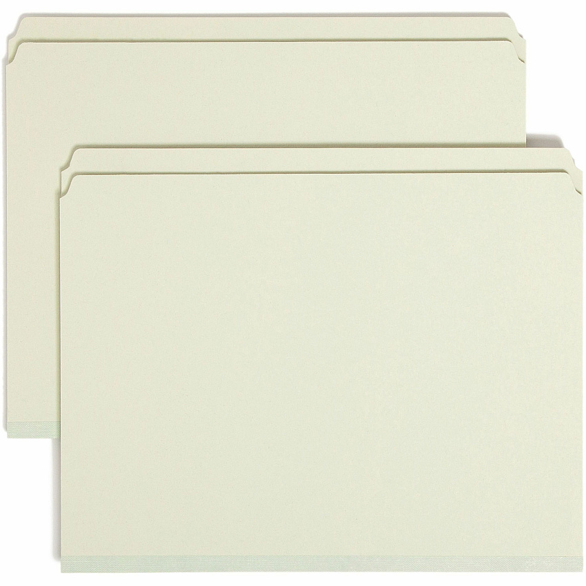 Smead Straight Tab Cut Letter Recycled Top Tab File Folder 8 1/2" x 11" - 1" Expansion - 25 pt. - Pressboard - Gray, Green - Heavy Duty, Wear Resistant, Tear Resistant - 100% Recycled - 25 / Box (13200)
