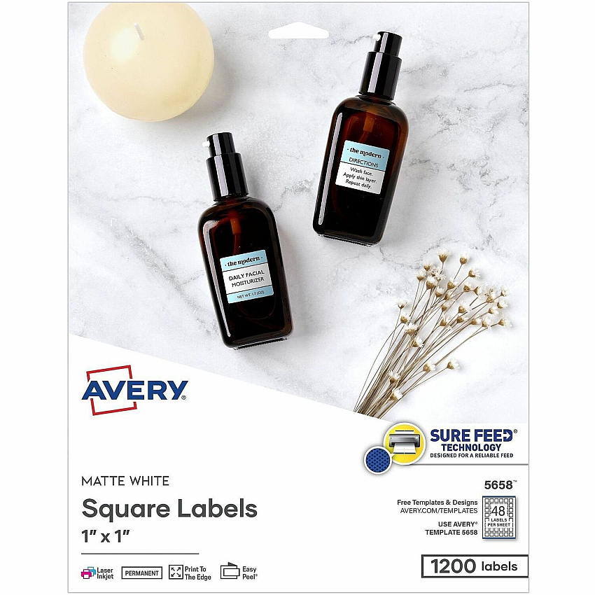 Avery Matte White Square Labels (05658)