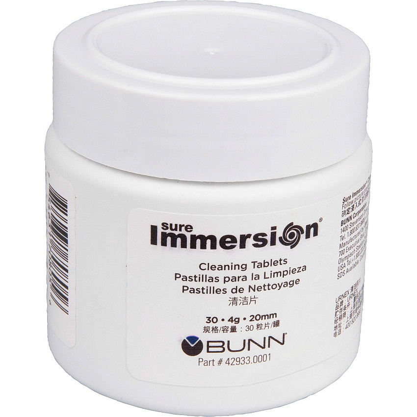 BUNN Sure Immersion Cleaning Tablets (2) For Coffee Brewer - 0.14 oz - White - 30 Each (429330002)