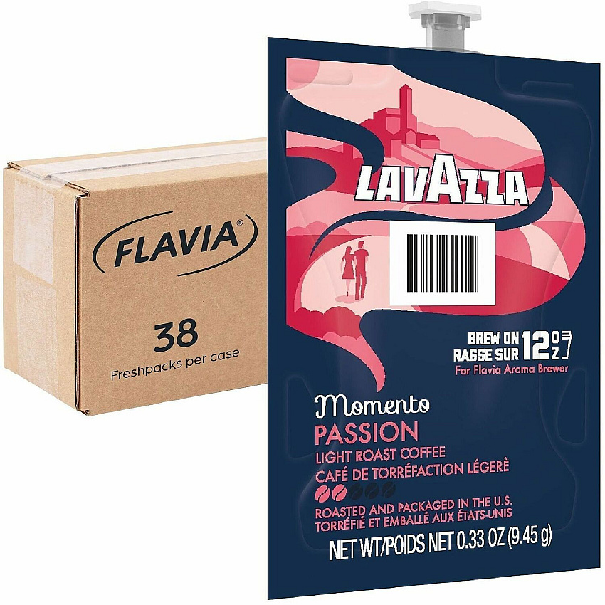 Lavazza Freshpack Momento Series Freshpack Coffee Compatible with Flavia Aroma - Light - Freshpack - Passion - 38 / Carton (48790)