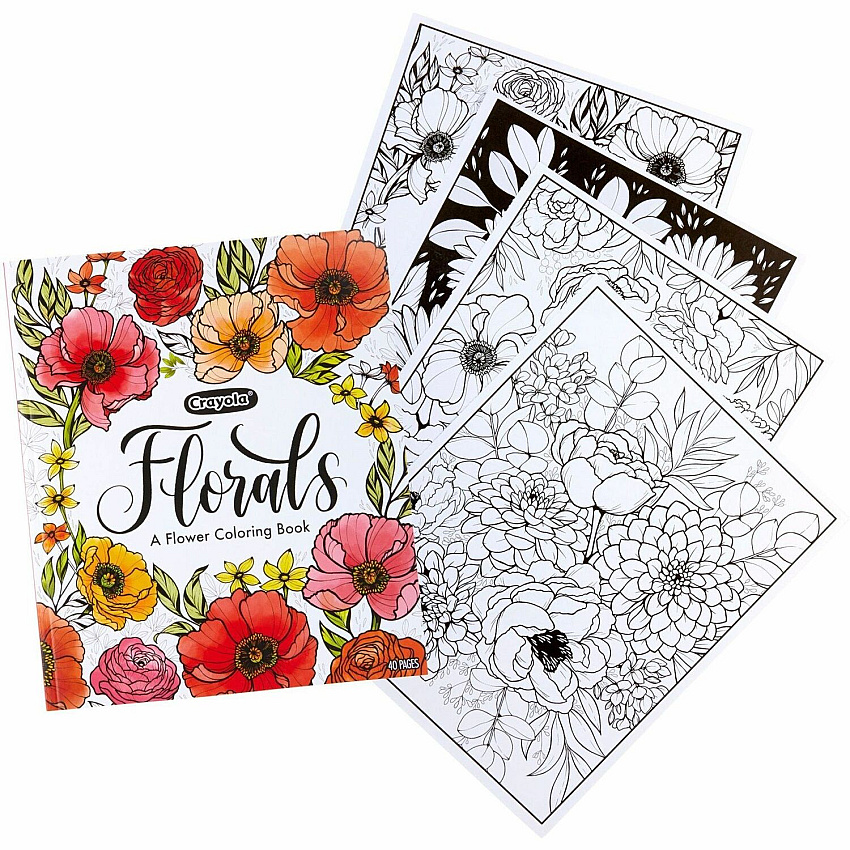 Crayola Florals, A Flower Coloring Book Printed Book 40 Pages - Book (041082)