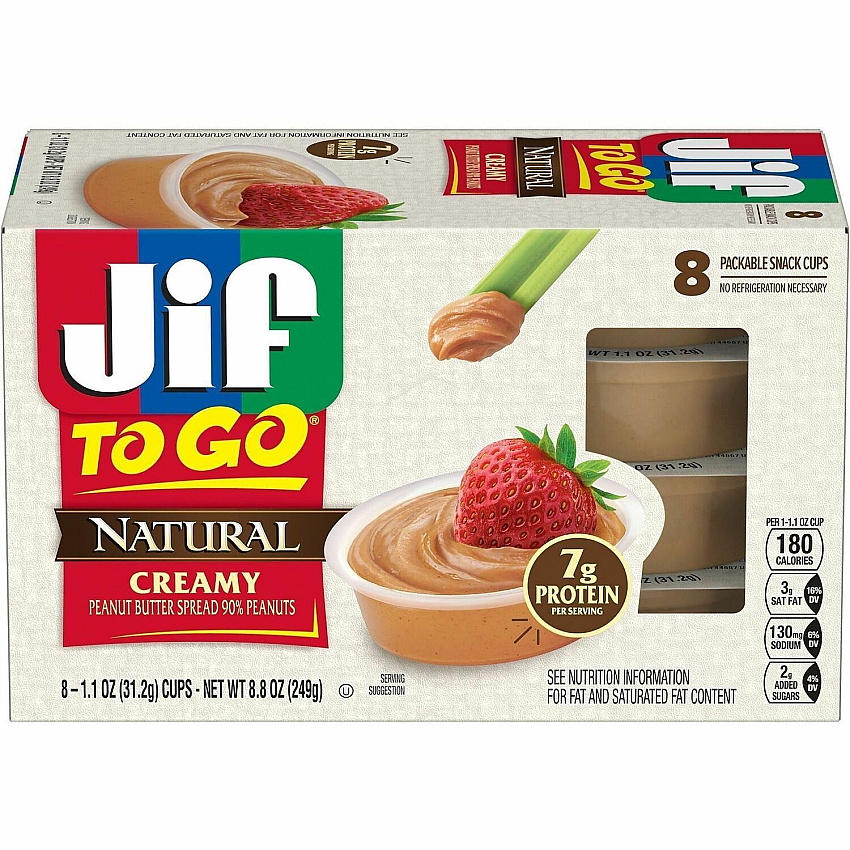 Jif To-Go Creamy Natural Peanut Butter Cups (99266)