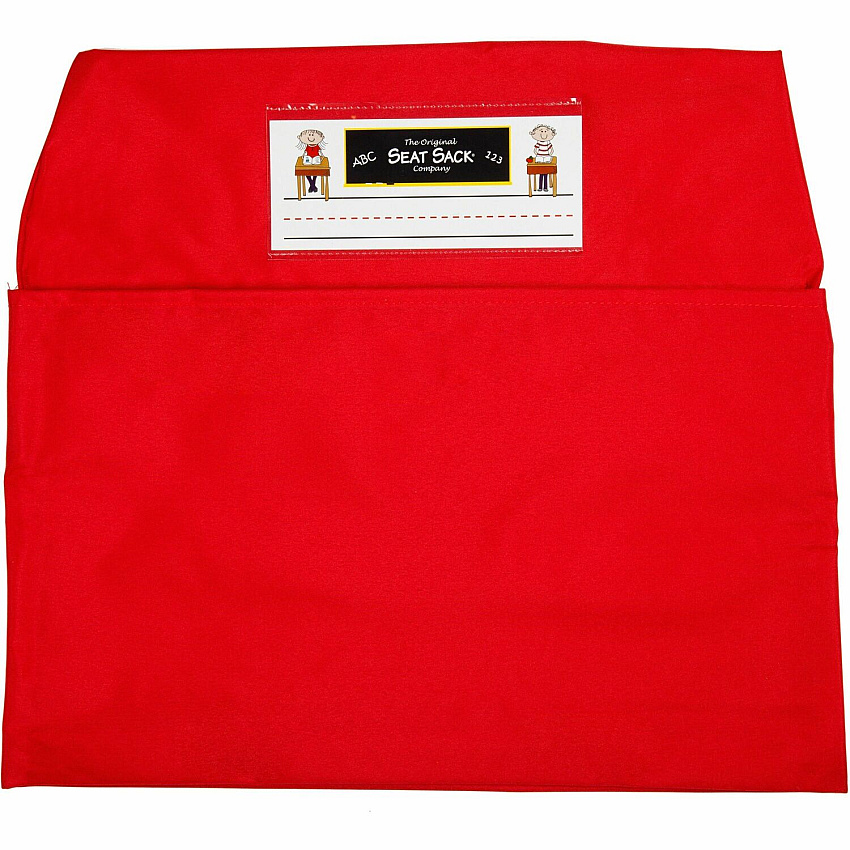 Seat Sack Classroom Pack One-Pocket Seat Sacks 1 Pocket(s) - 1 Compartment(s) - 15" Width x 2" Depth - Chair - Durable, Desk Space, Laminated, Washable, Expandable - Red - Poly Cotton - 1 Each (10115)