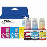 Brother Genuine BTD1803PK 3-Pack High Yield Cyan, Magenta, and Yellow Ink Bottles (BTD1803PKS)
