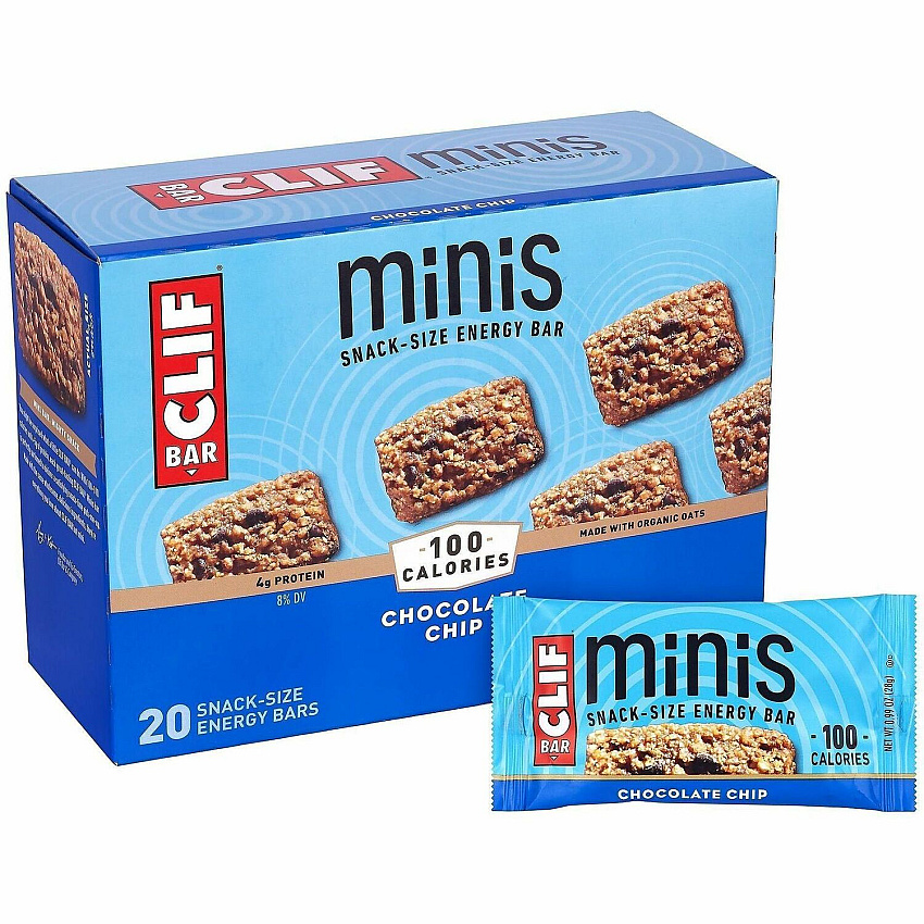 Clif Bar Minis Chocolate Chip No High Fructose Corn Syrup, No Artificial Flavor - Chocolate Chip - 20/Box - 1 Carton (22002454)