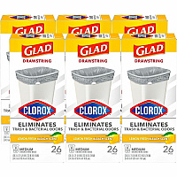 Glad Medium Drawstring Trash Bags with Clorox (79316CT)