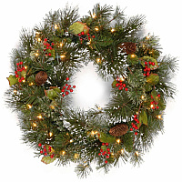National Tree Company National Tree Wintry Pine Decorative Wreath - Green Christmas Theme - 1 Each (729083206436)