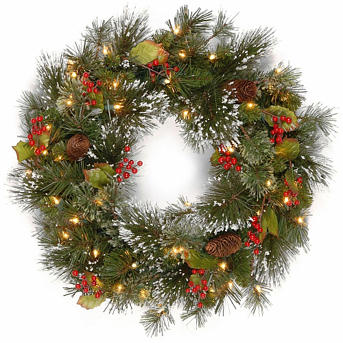 National Tree Company National Tree Wintry Pine Decorative Wreath - Green Christmas Theme - 1 Each (729083206436)