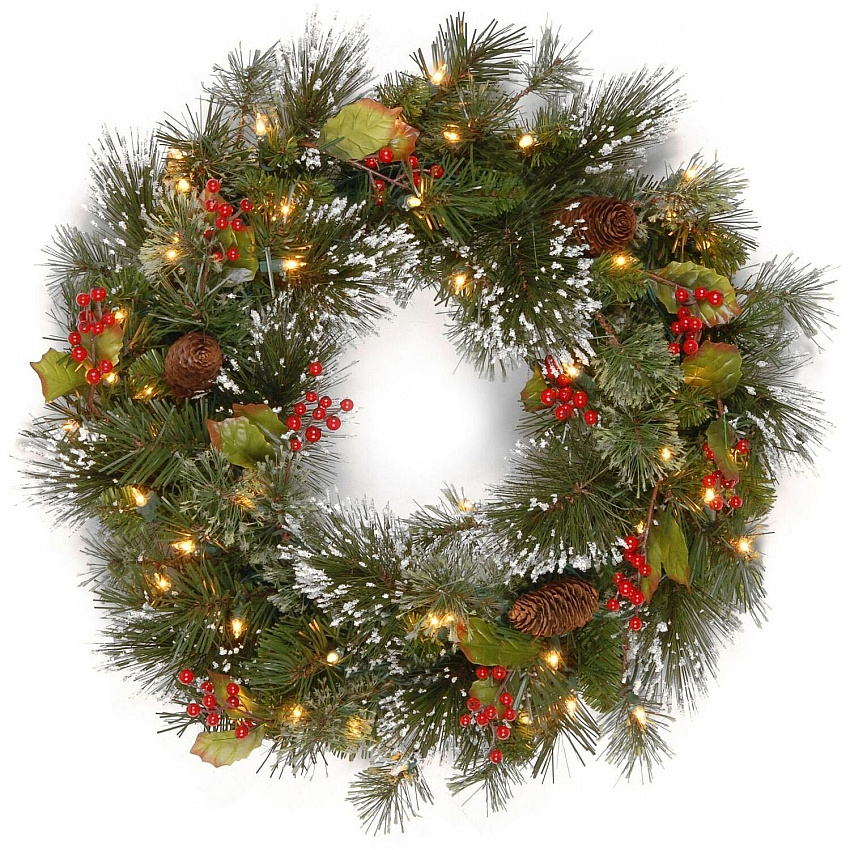 National Tree Company National Tree Wintry Pine Decorative Wreath - Green Christmas Theme - 1 Each (729083206436)