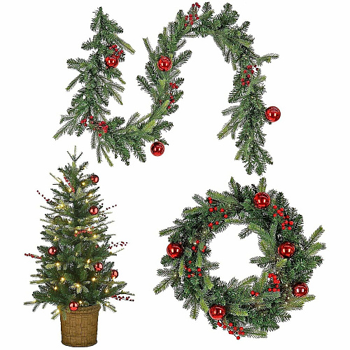 National Tree Company National Tree Wreath & Garland Set - Green Christmas Theme - 1 Each (729083023644)