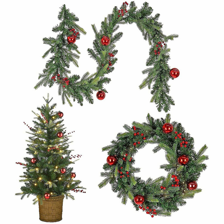 National Tree Company National Tree Wreath & Garland Set - Green Christmas Theme - 1 Each (729083023644)