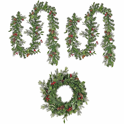 National Tree Company National Tree Wreath & Garland Set - Green Christmas Theme - 1 Each (729083003141)