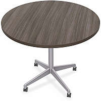 SpecialT Special-T ZIA Series Hospitality Tables Collection Round Top - Powder Coated X-shaped Base - Mid-Century Modern Style x 42" Table Top Diameter - 29" Height - Hospitality, Office - Assembly Required - Gray Driftwood - High Pressure L (ZIAH42MSGD6)