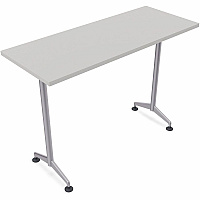 SpecialT Special-T ZIA Series Training Tables Collection Rectangle Top - Powder Coated T-shaped Base x 24" Table Top Width x 72" Table Top Depth - 42" Height - Training - Assembly Required - Gray - High Pressure Laminate (HPL) - Cast Aluminu (ZT77BHMSGR6)