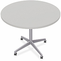 SpecialT Special-T ZIA Series Hospitality Tables Collection Round Top - Powder Coated X-shaped Base - Mid-Century Modern Style x 42" Table Top Diameter - 29" Height - Hospitality, Office - Assembly Required - Gray - High Pressure Laminate (H (ZIAH42MSGR6)