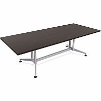 SpecialT Special-T ZIA Series Conference Tables Collection Rectangle Top - Powder Coated Double Column Base x 84" Table Top Width x 48" Table Top Depth - 29" Height - Conference Room, Meeting - Assembly Required - Ebony Recon - High Pressure (ZCON52MSER2)