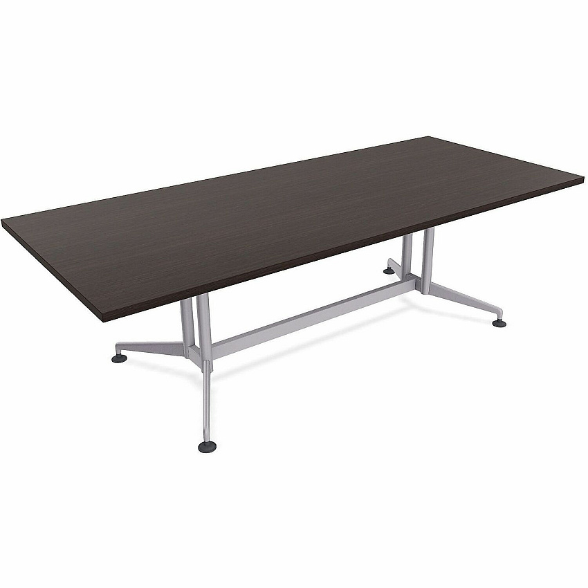 SpecialT Special-T ZIA Series Conference Tables Collection Rectangle Top - Powder Coated Double Column Base x 84" Table Top Width x 48" Table Top Depth - 29" Height - Conference Room, Meeting - Assembly Required - Ebony Recon - High Pressure (ZCON52MSER2)