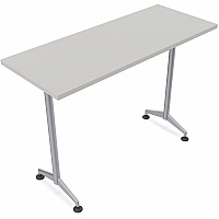 SpecialT Special-T ZIA Series Training Tables Collection Rectangle Top - Powder Coated T-shaped Base x 24" Table Top Width x 60" Table Top Depth - 42" Height - Training - Assembly Required - Gray - High Pressure Laminate (HPL) - Cast Aluminu (ZT75BHMSGR8)