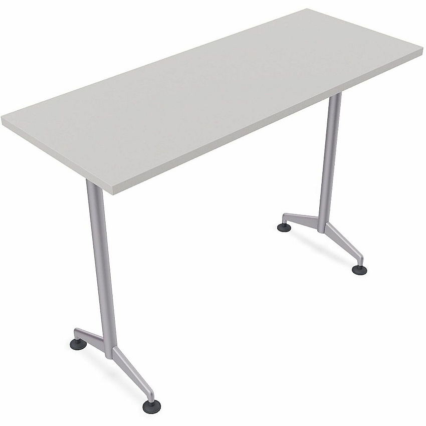 SpecialT Special-T ZIA Series Training Tables Collection Rectangle Top - Powder Coated T-shaped Base x 24" Table Top Width x 60" Table Top Depth - 42" Height - Training - Assembly Required - Gray - High Pressure Laminate (HPL) - Cast Aluminu (ZT75BHMSGR8)