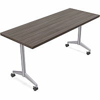 SpecialT Special-T ZIA Series Training Tables Collection Rectangle Top - Powder Coated T-shaped Base x 24" Table Top Width x 48" Table Top Depth - 29" Height - Training - Assembly Required - Gray Driftwood - High Pressure Laminate (HPL) - Ca (ZIAT01MSGD6)