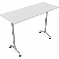 SpecialT Special-T ZIA Series Training Tables Collection Rectangle Top - Powder Coated T-shaped Base x 24" Table Top Width x 48" Table Top Depth - 42" Height - Training - Assembly Required - White - High Pressure Laminate (HPL) - Cast Alumin (ZT73BHMSWH8)