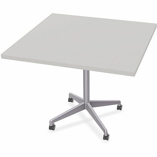 SpecialT Special-T ZIA Series Hospitality Tables Collection Square Top - Powder Coated X-shaped Base - Mid-Century Modern Style x 42" Table Top Width x 42" Table Top Depth - 29" Height - Hospitality, Office - Assembly Required - Gray - High  (ZIAH40MSGR6)