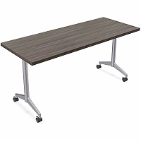 SpecialT Special-T ZIA Series Training Tables Collection Rectangle Top - Powder Coated T-shaped Base x 24" Table Top Width x 60" Table Top Depth - 29" Height - Training - Assembly Required - Gray Driftwood - High Pressure Laminate (HPL) - Ca (ZIAT03MSGD6)