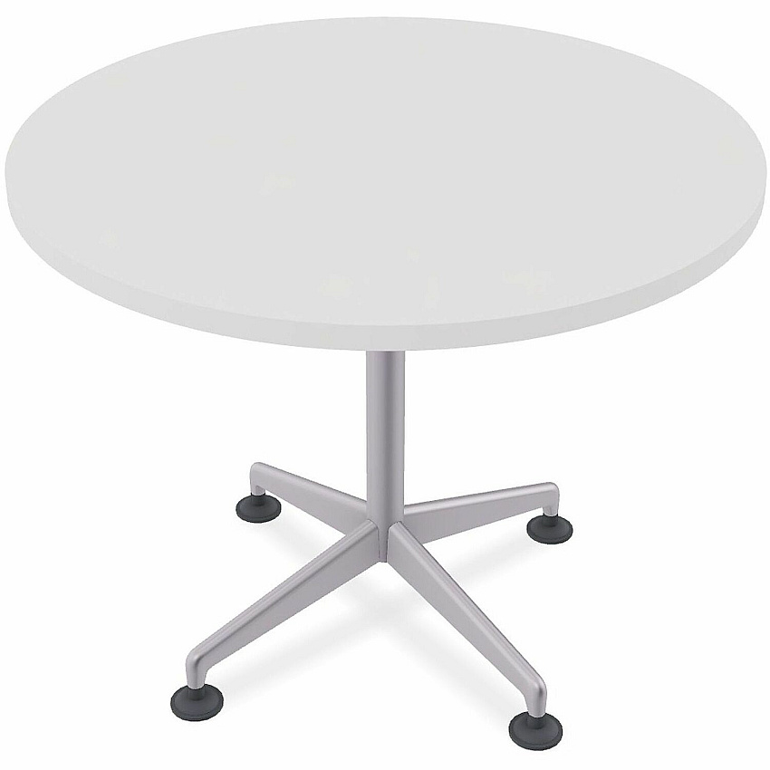 SpecialT Special-T ZIA Series Hospitality Tables Collection Round Top - Powder Coated X-shaped Base - Mid-Century Modern Style x 42" Table Top Diameter - 29" Height - Hospitality, Office - Assembly Required - White - High Pressure Laminate ( (ZIAH02MSWH8)