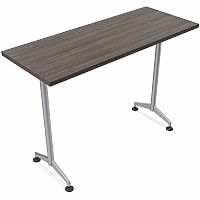 SpecialT Special-T ZIA Series Training Tables Collection Rectangle Top - Powder Coated T-shaped Base x 24" Table Top Width x 72" Table Top Depth - 42" Height - Training - Assembly Required - Gray Driftwood - High Pressure Laminate (HPL) - Ca (ZT77BHMSGD6)